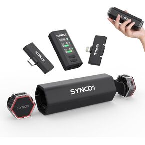 SYNCO Wireless Lavalier Microphone, G2(A2) Pro 2.4G Dual Lapel Mic 656FT 8H for On Line Class Vlog Live Stream YouTube for Camera Smartphone Tablet, Wireless-Lavalier-Microphone-Dual-Channel in Kuwait