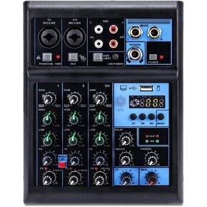INMix W4 4 Channel dj Bluetooth Audio Mixer with Effects, USB Interface, Stereo Recording, 48V Phantom Power，Sound Mixing Board for Live, Wedding, Party, Recording Broadcast in Kuwait
