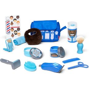 Melissa & Doug Barber Shop Pretend Play Set Shaving Toy for Boys and Girls Ages 3+ Wearable Beard and Shave Accessories for Role Play in Kuwait