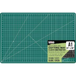 U.S. Art Supply 24" x 36" WHITE/BLUE Professional Self Healing 5-6 Layer Double Sided Durable Non-Slip Cutting Mat Great for Scrapbooking, Quilting, Sewing and all Arts & Crafts Projects in Kuwait