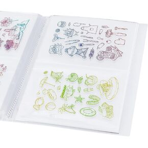 GLOBLELAND Clear Stamps Storage Embossing Folder Storage Photo Storage Album Seal Bags Storage Keeper Cards Folder Storage Bag for DIY Scrapbooking Arts Crafts Collecting Bags，80 Grids, 7x5.3Inch in Kuwait