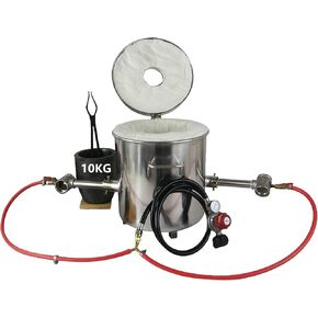 10KG Propane Smelting Furnace Double Forge Burners, Gas Metal Melting Furnace Kit with 1 Graphite Crucibles10kg, Ingot Mould and Tong, Home Foundry Furnace Kit for Casting Gold Silver Copper in Kuwait