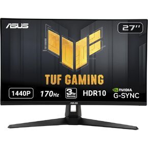 شاشة ASUS TUF Gaming مقاس 27 بوصة بدقة 1440 بكسل HDR (VG27AQ3A) - QHD (2560 × 1440)، 180 هرتز، 1 مللي ثانية، IPS سريع، 130% sRGB، مزامنة ضبابية منخفضة للغاية للحركة، مكبرات صوت، Freesync Premium، متوافق مع G-SYNC، HDMI، DisplayPort in Kuwait