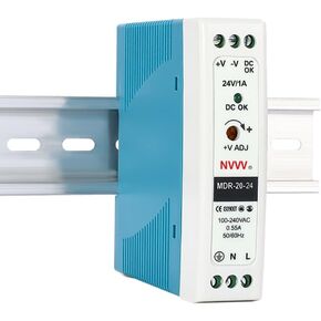 NVVV MDR-20-24 AC to DC DIN-Rail Power Supply, 24V, 1 Amp, 24W, 1.5" in Kuwait