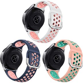 NAHAI 3 Packs Sport Bands Compatible with Samsung Galaxy Watch 46mm/Gear S3 Frontier for Men Women, 22mm Watch Band Silicone Quick Release Rubber Replacement Strap for Galaxy Watch 3 LTE 45mm in Kuwait