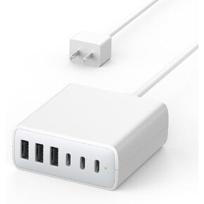 100W USB C Charging Station, 3 USB C 3 USB A Charger Block for iPhone 15 14 13 12 Pro Max, iPad Pro Air Mini, Samsung Galaxy, 25W PPS Type C Fast Charging Hub with LED, 5ft Cord in Kuwait