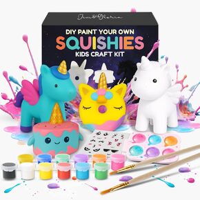 Jim&Gloria Paint Your Own Squishies, Jumbo Squishy for Girls and Boys. Gifts for Girls 8 9 10 11 12 13 14, Arts and Crafts for Kids, Party Favors for Birthday, Christmas Stocking Fillers (Pack of 3) in Kuwait
