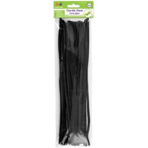 GC024B 40 Piece Chenille Stems Pipe Cleaners, 6mm by 12", Black in Kuwait