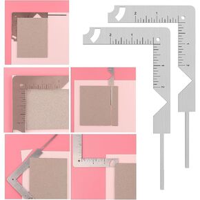 BAOFALI 2Pcs/Set,Book Cover Guide,5-in-1 Stainless Steel Metal Bookbinding Cover Tool for Making Book Cover Creating Book or Album Covers Out of Chipboard Makes Creating Covers out of Chipboard Simple in Kuwait