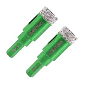 Porcelain Tile Diamond Drill Bits - KURSTOL 2pcs 1"/25mm Dry Granite Hole Saw Kit for Ceramic Marble Stone,Diamond Core Drill Bit Kit Hex Shank Fixed on Drills in Kuwait