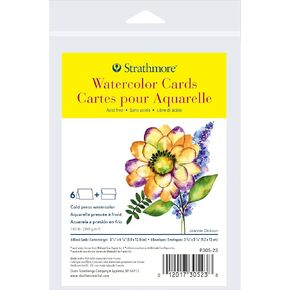 Strathmore 300 Series Watercolor Cards, Announcement Size, 3.5x4.875 inches, 6 Cards & Envelopes - Blank Greeting Cards for Weddings, Events, Birthdays, Holidays in Kuwait