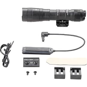 Streamlight 89009 ProTac 2.0 2000 Lumen Rail Mount High Lumen التكتيكية القابلة لإعادة الشحن مصباح يدوي طويل مثبت على الأسلحة مع مفتاح ضغط مستقيم، حزمة بطارية SL-B50 وسلك USB-C، أسود in Kuwait