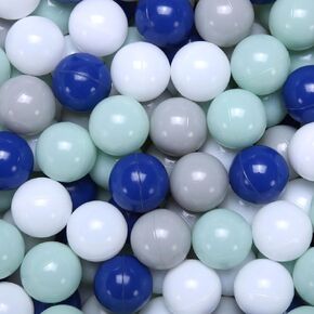 PlayMaty 100 Pieces Colorful Pit Balls Plastic Phthalate Free BPA Free Ocean Ball Crush Proof Stress Balls for Toddlers and Kids Playhouse Ball Pool Pit Accessories 2.2 Inches White Black Grey in Kuwait