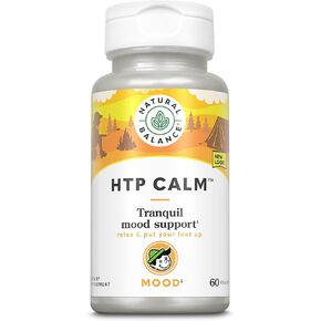 Natural Balance HTP Calm | Herbal Supplement Helps Support Mood, Relaxation & Stress | Vitamin B-6, Kava Kava & St. Johns Wort | 60 Caps in Kuwait