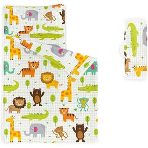 Nap Mat -Animal Sleeping Bag with Removable Pillow - Daycare and Sleepovers Preschool Kindergarten Bedding Set for Kids Toddler Boys Girls in Kuwait