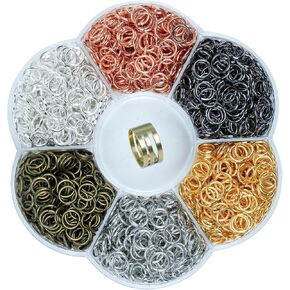 YAKA 900Pcs 10mm1Box 6 Colors Open Jump Ring,Ring Jewelry Keychain for Jewelry Making Accessories,1Pcc Jump Ring Open/Close Tool and 1Pcs Clear Box (0.39"/10mm) in Kuwait