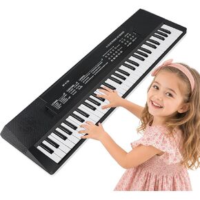 M SANMERSEN Piano for Kids with Microphone, Keyboard Piano for Beginners Electronic Keyboard 61 Keys with Dual Speakers/LED Display/AUX-in Jack/Music Stand Piano Toys for Boys Girls Ages 3-12 in Kuwait