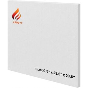 Simond Store Ceramic Fiber Insulation Board, 2300F, 1/2 Inch x 23.6 Inch x 23.6 Inch, Ceramic Fiber Thermal Insulation Board for Wood Stoves Fireplaces Furnaces Forges Kilns Pizza Ovens in Kuwait