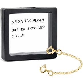 Sterling Silver Necklace Extender Rose Gold Plated for Women Bracelet Safety Link Extension for Dainty Jewelry 2.3" Length in Kuwait