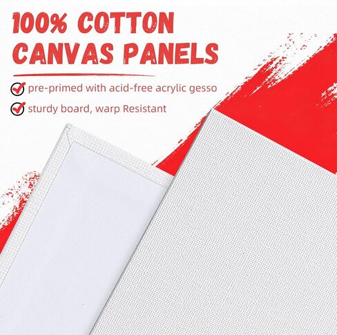 Canvases for Painting - 32 Pack Art Paint Canvas Panels Set Boards - 5x7, 8x10, 9x12, 11x14 Inches, 100% Cotton Blank Canvase Oil Acrylic Watercolor Pouring Paint, Acid-Free for Kids & Artists in Kuwait