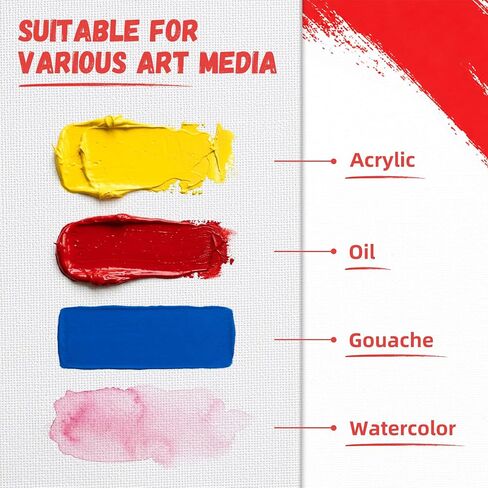 Canvases for Painting - 32 Pack Art Paint Canvas Panels Set Boards - 5x7, 8x10, 9x12, 11x14 Inches, 100% Cotton Blank Canvase Oil Acrylic Watercolor Pouring Paint, Acid-Free for Kids & Artists in Kuwait