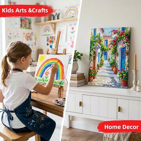 Canvases for Painting - 32 Pack Art Paint Canvas Panels Set Boards - 5x7, 8x10, 9x12, 11x14 Inches, 100% Cotton Blank Canvase Oil Acrylic Watercolor Pouring Paint, Acid-Free for Kids & Artists in Kuwait