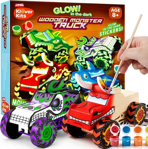 Klever Kits 4 DIY Wooden Race Cars-Build & Paint Your Own Wood Craft Kit, 4 Race Cars Toy, Easy to Assemble Arts Crafts Kit, Birthday Party Presents for Kids Boys Ages 6 and Up in Kuwait
