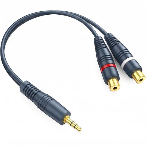 DteeDck 3.5mm to RCA 1 Male to 2 Female RCA to 3.5 mm (1/8 inch) Aux Headphone Jack Y Adapter Splitter Stereo Cable 0.2m/0.65ft for iPhone iPad iPod MP3 Mixer Speaker TV DVD Player in Kuwait