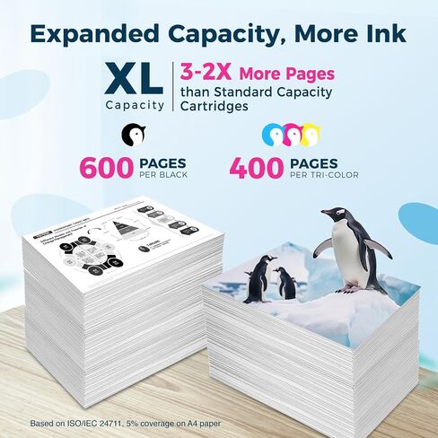 خرطوشة حبر الطابعة المعاد تصنيعها Penguin 275 XL 276 XL لـ Canon PG-275XL Cl-276XL المستخدمة لـ PIXMA TS3522 TS3520 TR4720 TR4722 (1 أسود، 1 لون) حزمة كومبو in Kuwait