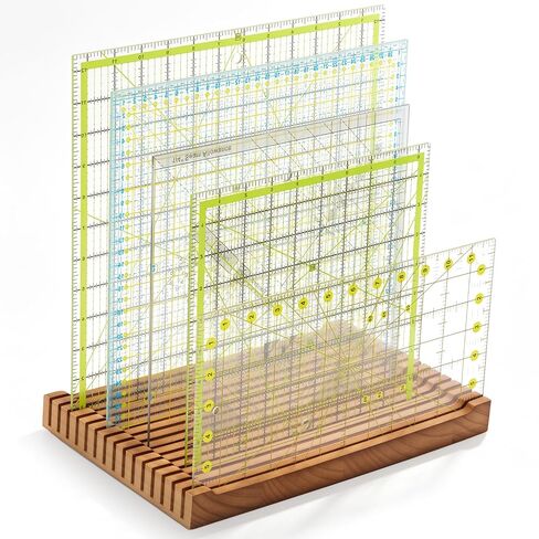 Pinkunn 1 Piece Wooden Quilting Ruler Holder Organizer 6 Inch 12 Slot in Kuwait