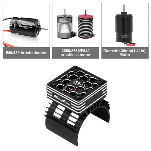 Hobby Fans RC Motor Heat Sink with 5V Cooling Fan Fit 540 550 3650 F540 3660 3670 Size Brushless Motor Engine Motor Heatsink for 1/10 RC Car Truck Buggy Crawler in Kuwait