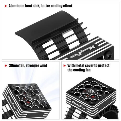 Hobby Fans RC Motor Heat Sink with 5V Cooling Fan Fit 540 550 3650 F540 3660 3670 Size Brushless Motor Engine Motor Heatsink for 1/10 RC Car Truck Buggy Crawler in Kuwait