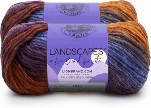 Lion Brand Yarn Landscapes Yarn, Multicolor Yarn for Knitting, Crocheting Yarn, Desert Spring, 441 Foot (Pack of 1) in Kuwait