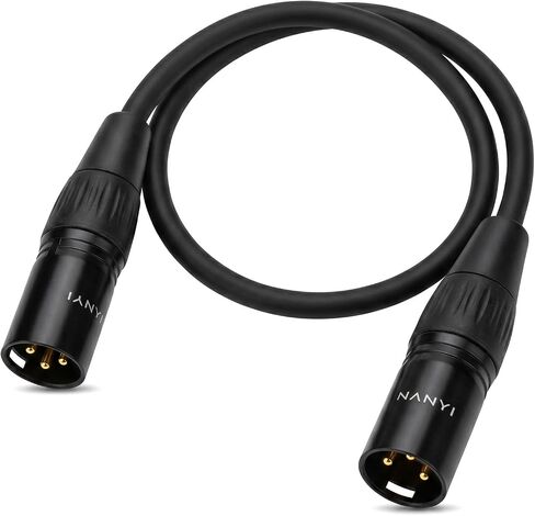 NANYI Microphone Cable XLR to XLR Patch Cables, 3-Pin XLR Male to Male mic Cable DMX Cable Patch Cords with Oxygen-Free Copper, 1.6Feet/0.5Meter in Kuwait