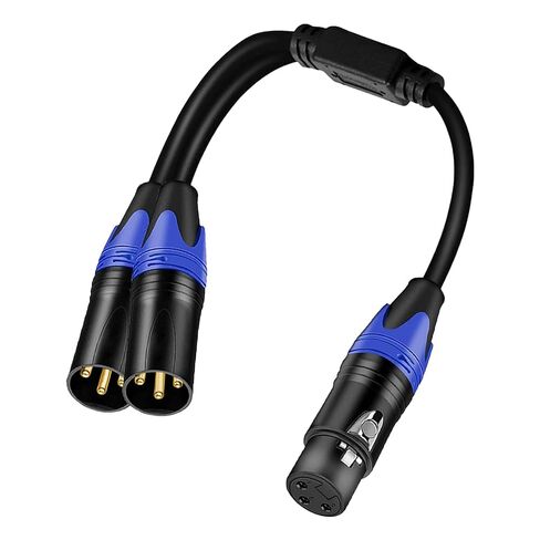 Seefeful XLR Splitter Cable, 1 XLR Female to 2 XLR Male Patch Y Cable Balanced Microphone Splitter Cord Audio Adaptor (11.8 Inches) (5FT-2pack) in Kuwait