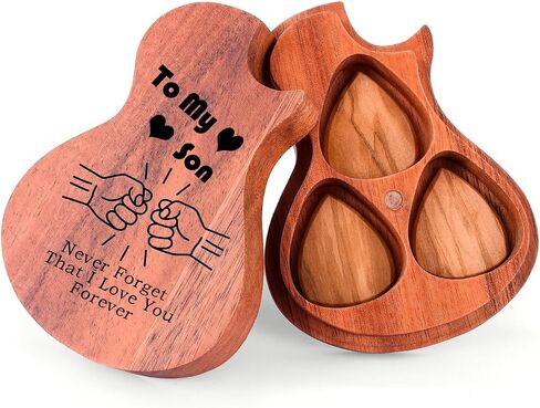 Guitar Picks Holder with 3pcs Guitar Picks Medium Christmas Gifts for Dad from Daughter Sons-Best Dad Ever in Kuwait