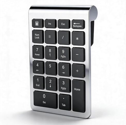 Zunate RF304 22 مفتاح لوحة مفاتيح رقمية، توصيل USB وتشغيل لوحة مفاتيح لاسلكية صغيرة مع جهاز استقبال، لوحة مفاتيح رقمية مريحة لنظام Android/Windows/OS (رمادي حديدي) in Kuwait