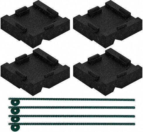 Swing Set Anchor Leveling Kit :: Includes Four Large Molded Rubber Blocks with Stakes and Hardware for Installation in Kuwait