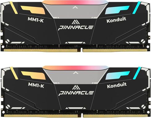 Timetec Pinnacle Konduit RGB 32GB KIT(2x16GB) DDR4 3200MHz PC4-25600 CL16-20-20-40 XMP2.0 Overclocking 1.35V Dual Rank Compatible for AMD and Intel Desktop Gaming PC Memory Module - Black in Kuwait