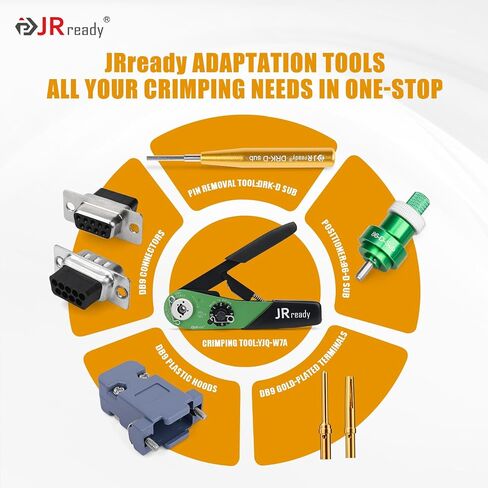 JRready ST6238 DB9 Accessories Connectors Female to Male 9 Pin D-SUB Crimp Type Connector 20 Female and 20 Male… in Kuwait
