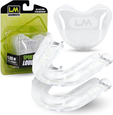 Loudmouth Sport Slim-Fit Boil & Bite Mouth Guard (2 Pack) Plus Mouthguard Case, Advanced Protection for All Contact Sports in Kuwait