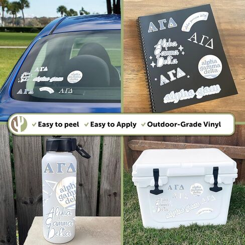 Alpha Gamma Delta Sorority Sticker Decal Laptop Water Bottle Car Alpha Gam (Marble Sheet) in Kuwait