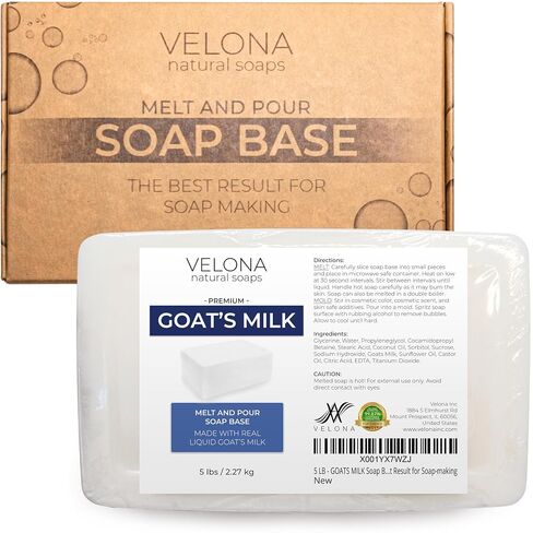 velona 5 LB - Goats MILK Soap Base SLS/SLES free | Melt and Pour | Natural Bars For The Best Result for Soap-making in Kuwait