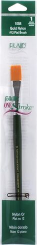 FolkArt Feather Acrylic 1293 One Stroke Paint Brush, 1/2", Multicolor in Kuwait
