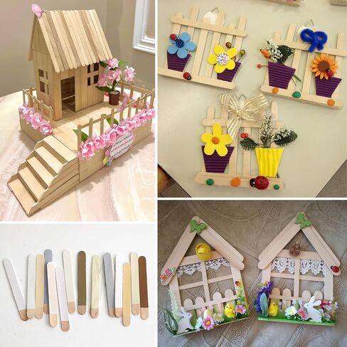 KTOJOY 8"100Pcs Jumbo Wooden Craft Sticks Wooden Popsicle Craft Sticks Stick Treat Sticks Ice Pop Sticks for DIY Crafts，Home Art Projects, Classroom Art Supplies in Kuwait