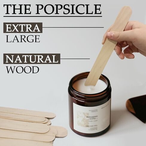 KTOJOY 8"100Pcs Jumbo Wooden Craft Sticks Wooden Popsicle Craft Sticks Stick Treat Sticks Ice Pop Sticks for DIY Crafts，Home Art Projects, Classroom Art Supplies in Kuwait