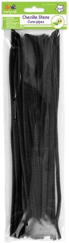 GC024B 40 Piece Chenille Stems Pipe Cleaners, 6mm by 12", Black in Kuwait