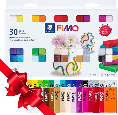 Staedtler FIMO Soft Polymer Clay - Oven Bake Clay for Jewelry, Sculpting, Crafting, 30 Pieces, Assorted Colors, 8023 C30 in Kuwait