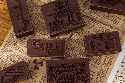 14pcs Wood Rubber Stamp Set, Vintage Decorative Wooden Stamp Set, Stamp for Art Craft, Journal, Diary, Scrapbook, Planner, Letter, Card Making M-06 (Moonlight) in Kuwait
