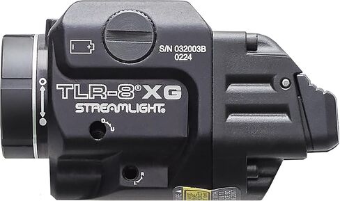 Streamlight 69434 TLR-8A G Flex 500-Lumen Low Profile Pistol Light with Integrated Green Aiming Laser for Select Handguns, Includes Rear Switches, Mounting Kit, and Keys, Black | Securely attaches to wide range of handguns; verify compatibility and fitmen in Kuwait